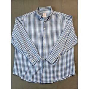Brooks Brothers 346 Mens Long Sleeve Gingham Button Down Shirt Large Regular Fit